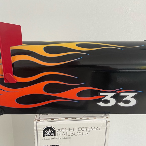 Custom Mailbox with Hotrod Flames. Add your name & address optional. Gift ideas - Picture 4 of 10